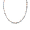 6.20 Ct Oval Cut Moissanite Tennis Necklace 14K Yellow Gold Plated