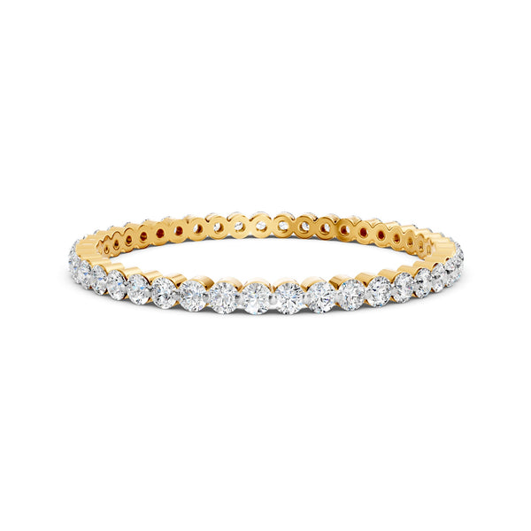 Round Cut Moissanite Full Eternity Band Ring 14K Gold Plated
