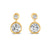 1.83 Ct Round Cut Moissanite Bezel Set Dangle Drop Earrings 14K Yellow Gold Plated
