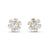8.45Ct Rund & Oval Cut Moissanite Flower Stud Earrings 14K Gold Plated