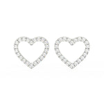 Load image into Gallery viewer, 1/2 Ct Round Cut Moissanite Heart Stud Earrings in 14K Gold Plated