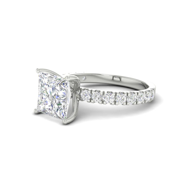 2.63Ct Princess Cut Moissanite Women Engagement Ring 14K Yellow Gold Plated