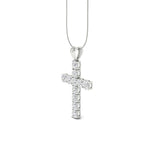 Load image into Gallery viewer, 3Ct Round Moissanite Women Cross Pendant 14K White Gold Plated