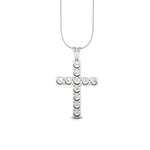 Load image into Gallery viewer, 3Ct Round Moissanite Women Cross Pendant 14K White Gold Plated