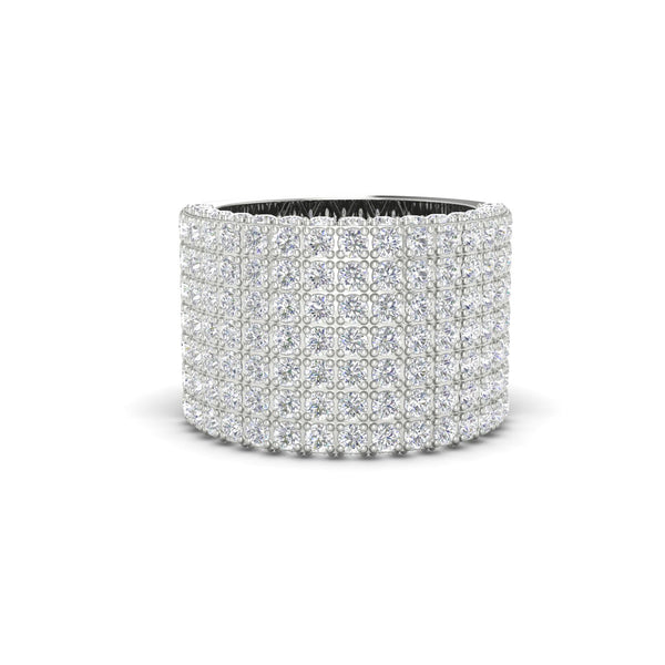 6.11CT Round Cut Moissanite Women's Wedding Band Ring 14K White Gold Plated