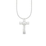 Load image into Gallery viewer, 1.50Ct Round Cut Moissanite Women Cross Pendant 14K White Gold Plated