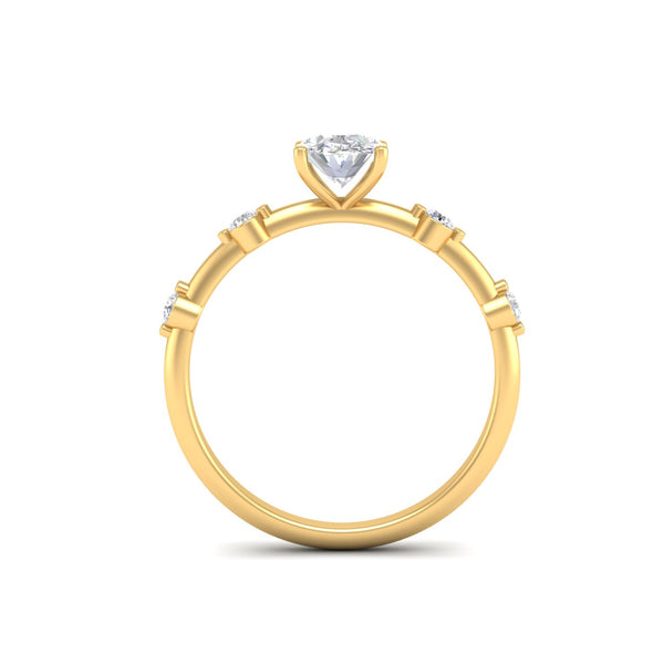 1.21 Ct Oval Cut Moissanite Solitaire Engagement Ring 14K Yellow Gold Plated