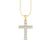 3Ct Round Moissanite Women Cross Pendant 14K White Gold Plated