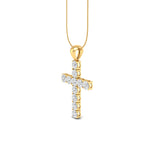 Load image into Gallery viewer, 3Ct Round Moissanite Women Cross Pendant 14K White Gold Plated