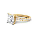 Load image into Gallery viewer, 3Ct Princess Cut Moissanite Women Engagement Ring 14K White Gold Plated