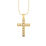 Load image into Gallery viewer, 3Ct Round Moissanite Women Cross Pendant 14K White Gold Plated