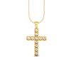3Ct Round Moissanite Women Cross Pendant 14K White Gold Plated