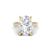6 Ct Oval Moissanite Women Engagement Rings 14K White Gold Plated