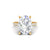 6 Ct Oval Moissanite Women Engagement Rings 14K White Gold Plated