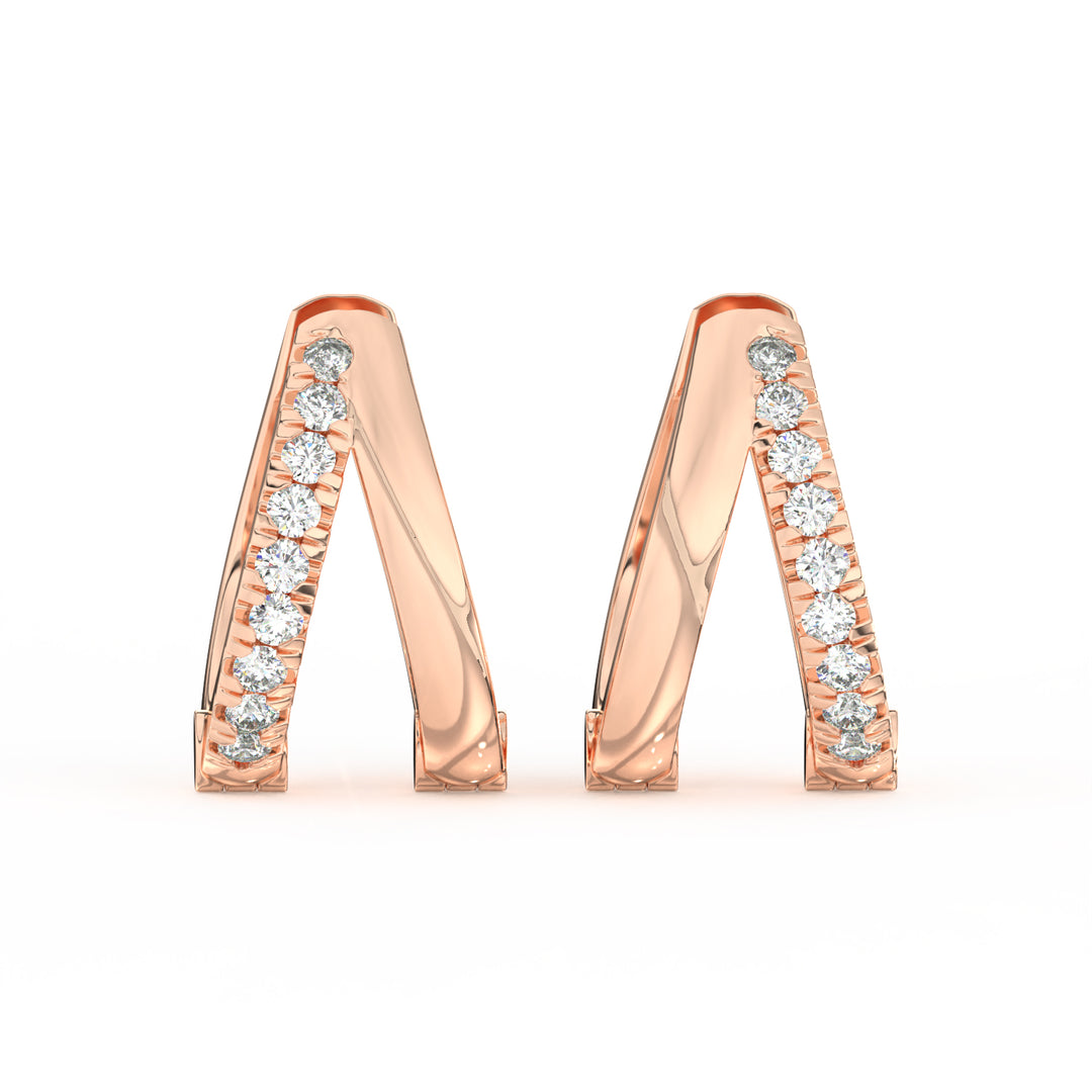 1/2 Ct Round Cut Moissanite Hoop Earrings 14K Gold Plated