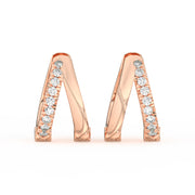 1/2 Ct Round Cut Moissanite Hoop Earrings 14K Gold Plated