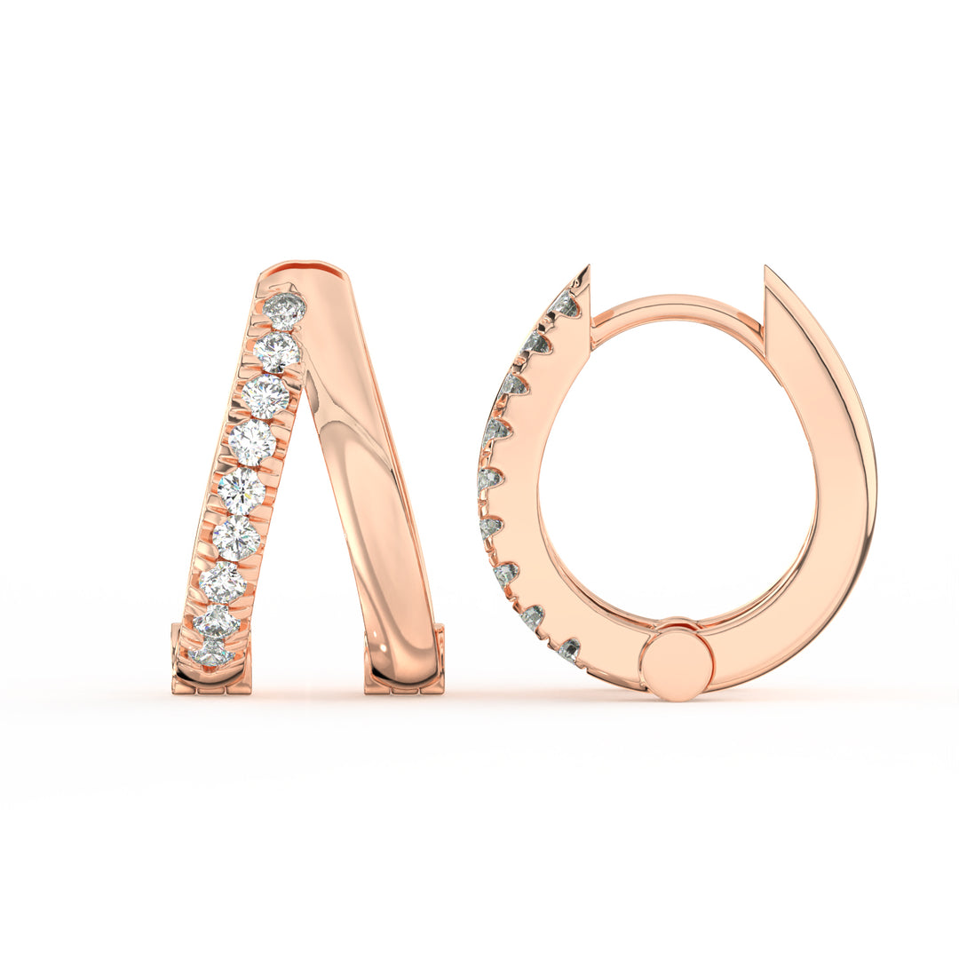 1/2 Ct Round Cut Moissanite Hoop Earrings 14K Gold Plated