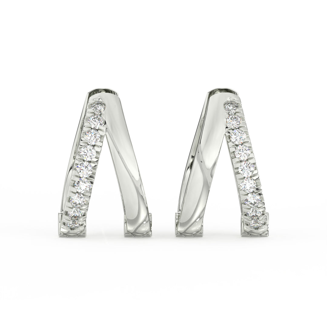 1/2 Ct Round Cut Moissanite Hoop Earrings 14K Gold Plated