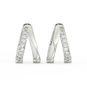 1/2 Ct Round Cut Moissanite Hoop Earrings 14K Gold Plated