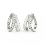 Load image into Gallery viewer, 1/2 Ct Round Cut Moissanite Hoop Earrings 14K Gold Plated