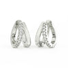 0.15 Ct Round Cut Moissanite Hoop Earrings 14K Gold Plated