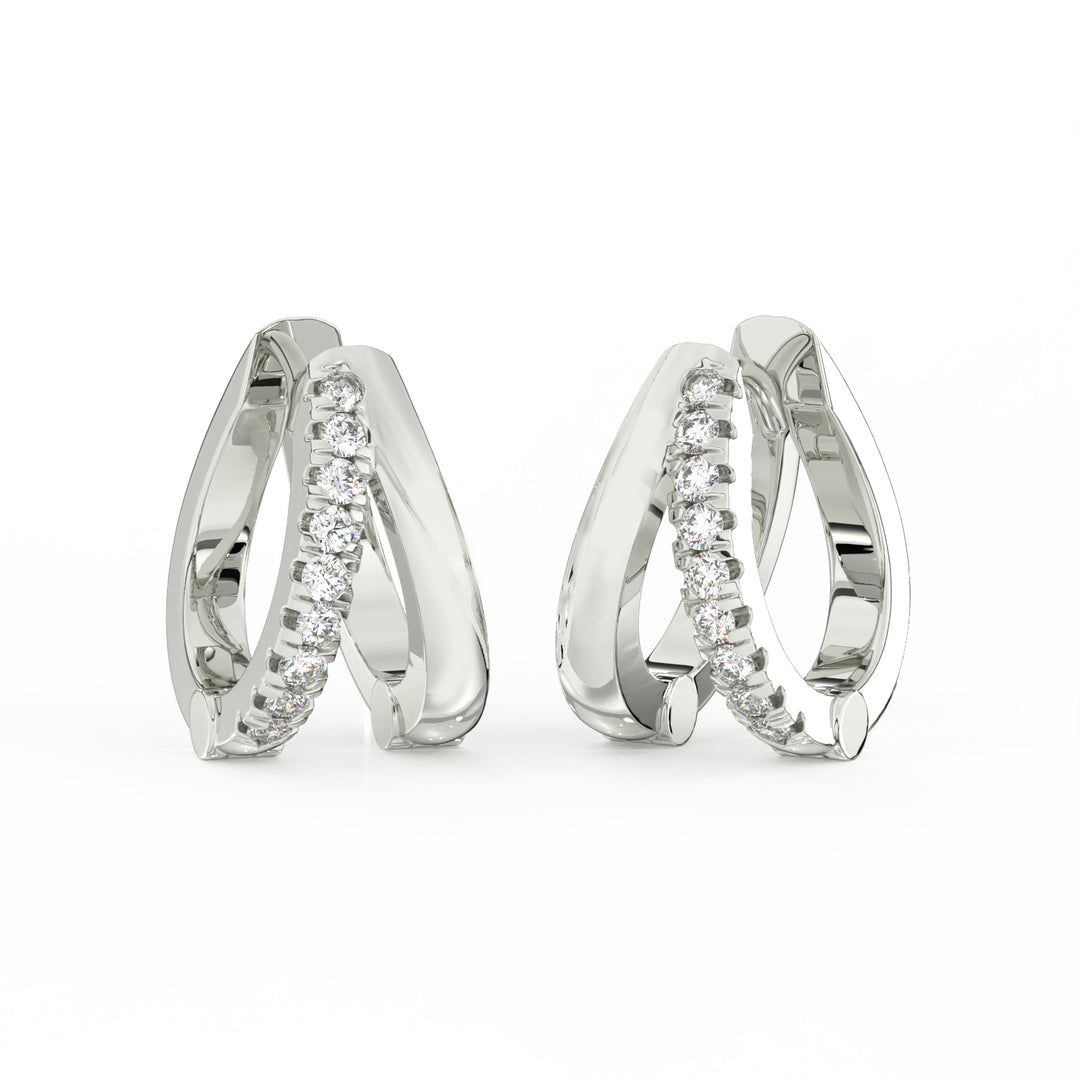 1/2 Ct Round Cut Moissanite Hoop Earrings 14K Gold Plated