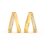 Load image into Gallery viewer, 1/2 Ct Round Cut Moissanite Hoop Earrings 14K Gold Plated