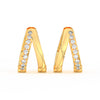 0.15 Ct Round Cut Moissanite Hoop Earrings 14K Gold Plated