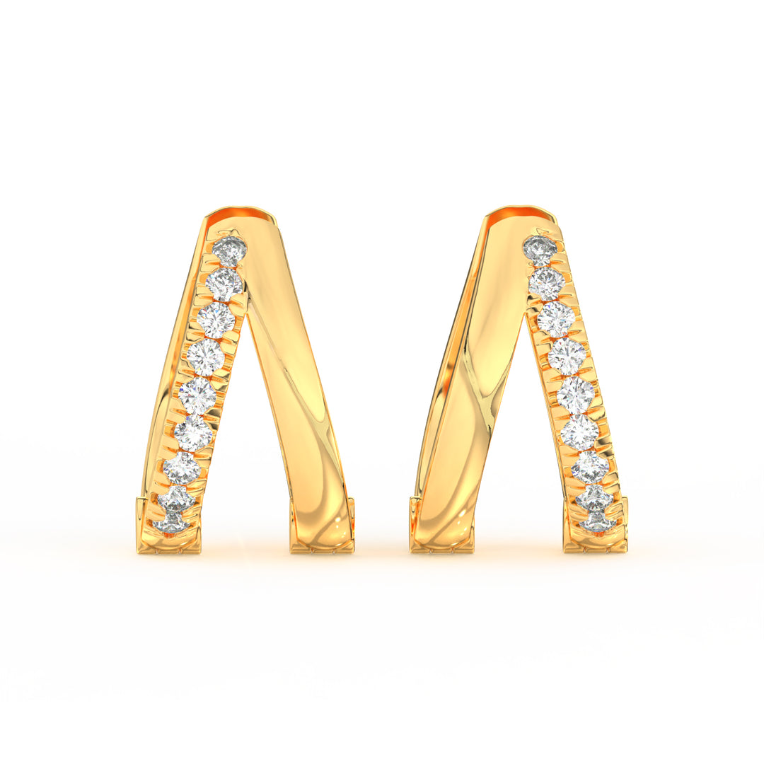 1/2 Ct Round Cut Moissanite Hoop Earrings 14K Gold Plated
