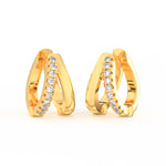 Load image into Gallery viewer, 1/2 Ct Round Cut Moissanite Hoop Earrings 14K Gold Plated