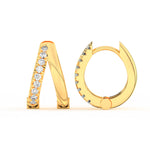 Load image into Gallery viewer, 1/2 Ct Round Cut Moissanite Hoop Earrings 14K Gold Plated