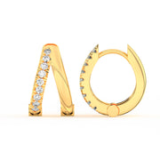 1/2 Ct Round Cut Moissanite Hoop Earrings 14K Gold Plated