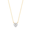 0.17 Ct Round Cut Moissanite Women's Heart Necklace Pendant 14K Gold Plated