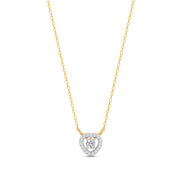 0.17 Ct Round Cut Moissanite Women's Heart Necklace Pendant 14K Gold Plated