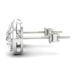 Load image into Gallery viewer, 3Ct Round Cut Moissanite Halo Stud Earrings 14K Gold Plated Push Back