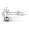 2.94Ct Round Cut Moissanite Halo Stud Earrings 14K Gold Plated Screw Back