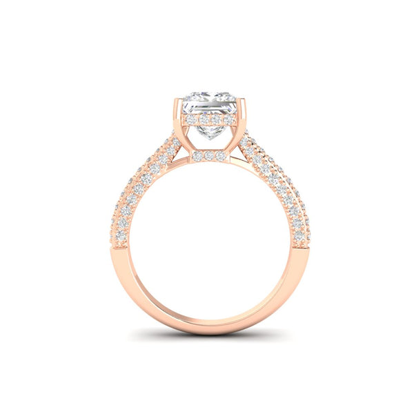 2.67 Ct Princess Cut Moissanite Women Engagement Ring 14K Yellow Gold Plated