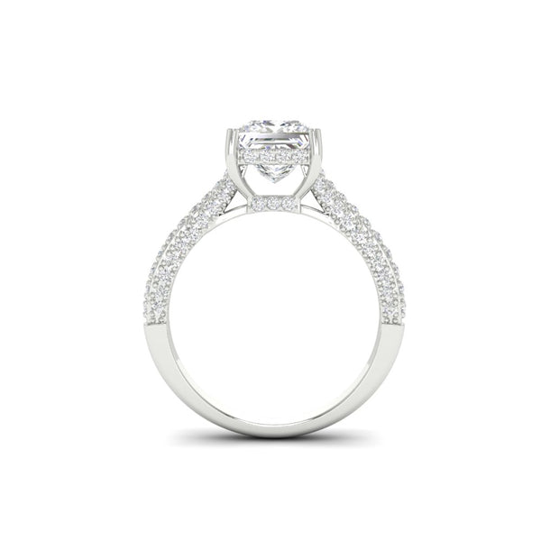 2.67 Ct Princess Cut Moissanite Women Engagement Ring 14K Yellow Gold Plated