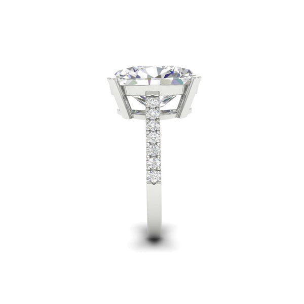 6 Ct Oval Moissanite Women Engagement Rings 14K White Gold Plated
