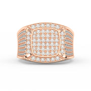 5Ct Round Cut Moissanite Men’s Cluster Ring 14K White Gold Plated