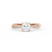 1.36Ct Infinity Moissanite Engagement Ring – Rose Gold Twist Solitaire