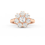 Load image into Gallery viewer, 3Ct Round Cut Moissanite Women Cluster Engagement Ring 14K Yellow Gold Plated