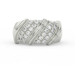 Load image into Gallery viewer, 2Ct Round Cut Moissanite Men Cluster Wedding Band Ring 14K Yellow Gold Plated