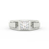 2Ct Princess Cut Moissanite Men’s Solitaire Ring 14K Yellow Gold Plated