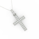 Load image into Gallery viewer, 3Ct Round Moissanite Men Cross Pendant 14K White Gold Plated