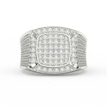 Load image into Gallery viewer, 5Ct Round Cut Moissanite Men’s Cluster Ring 14K White Gold Plated