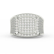 5Ct Round Cut Moissanite Men’s Cluster Ring 14K White Gold Plated