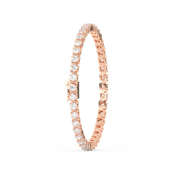 8.40 Ct Round Cut Moissanite Wave Tennis Bracelet 14K Yellow Gold Plated