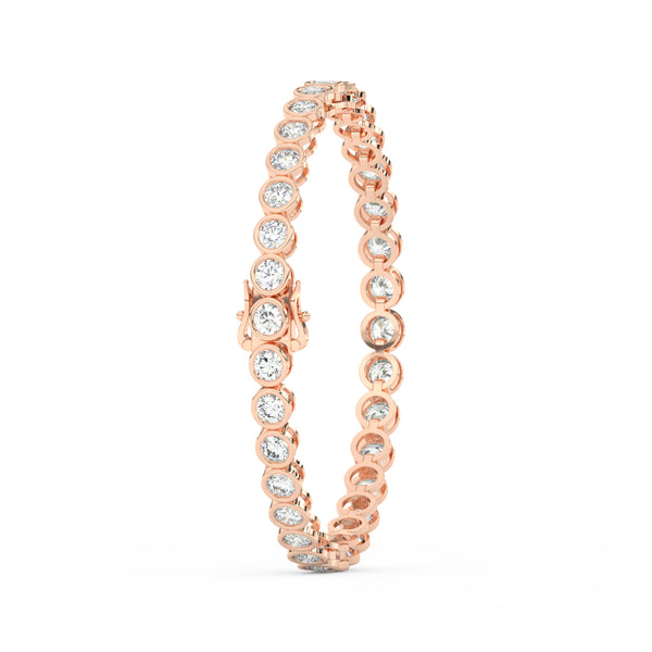 8.70 Ct Round Cut Moissanite Bezel Set Tennis Bracelet 14K Yellow Gold Plated