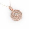 2Ct Round Cut Moissanite Hexagonal Cluster Pendant Necklace 14K Yellow Gold Plated